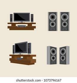 television and loudspeakers, vector design