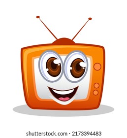 caricatura de mascota de televisión en vector