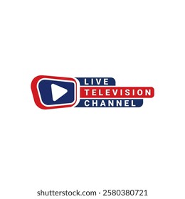 Television Media Play logo design vector. TV or Television Online channel logo design template