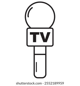 Diseño de Vector de icono de micrófono de televisión