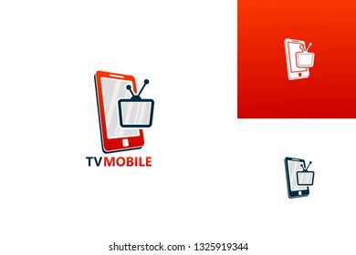 Television Mobile Logo Template Design Vector. Emblem, Design Concept. Creative Symbol Icon.