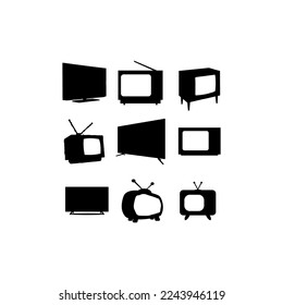 television monitor set silhouette icon logo