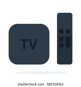 Television multimedia box vector flat material design isolated on white