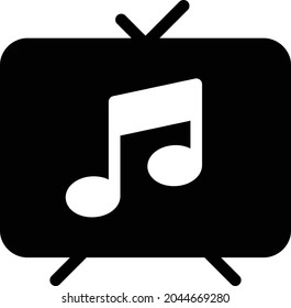 Television music vector glyph flat icon