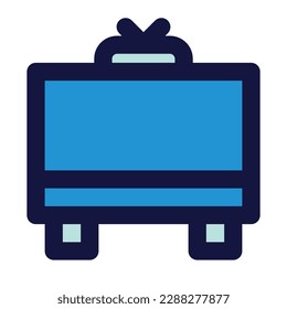 estilo de icono de relleno de conexión de red de televisión