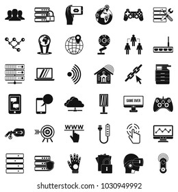 Television network icons set. Simple set of 36 television network vector icons for web isolated on white background