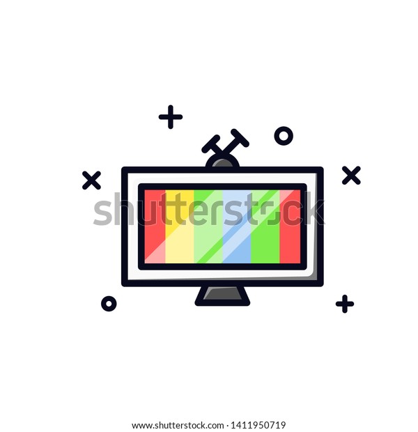 Television No Signal with Modern Style. RGB\
Color, No Signal Channel, Antenna No\
Signal.
