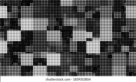 Television noise texture from dots. Vector background checkered from points. Detailed perforation pattern for presentation slides.