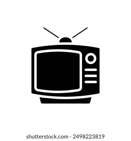Television Old Filled Icon Vector Illustration