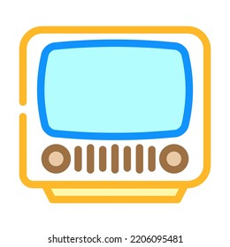 television old gadget color icon vector. television old gadget sign. isolated symbol illustration