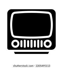 television old gadget glyph icon vector. television old gadget sign. isolated symbol illustration