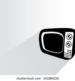 television on white background, flat and shadow theme