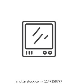 Television outline icon. linear style sign for mobile concept and web design. Retro tv simple line vector icon. Symbol, logo illustration. Pixel perfect vector graphics