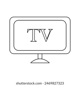 Television outline icon. linear style sign for mobile concept and web design. Tv screen simple line vector icon. Symbol, logo illustration. EPS file 148.