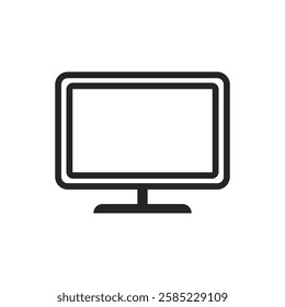 television outline icon. Linear style sign for mobile concept and web design. Simple line vector icon television. Symbol illustration, logo. Perfect pixel vector graphic, monitor computer