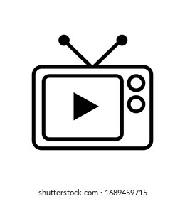 Fernseher mit Umrisssymbol-Vektorillustration