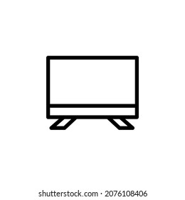 Television With Outline Icon Vector