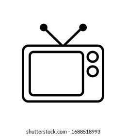 Television with outline icon vectortelevisi
