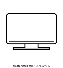 Television Outline Vector Illustrationisolated On White Stock Vector ...