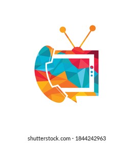Television Phone Call Logo Template Design.