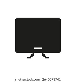 Television Pixel Art Icon. Retro Tv Entertainment And Media Consumption Symbol. Vintage Broadcast And Screen Viewing. Isolated Vector Illustration.