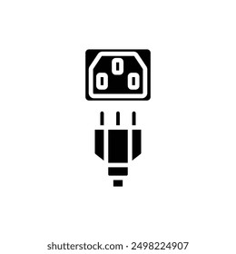 Television Power Cable Filled Icon Vector Illustration