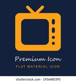 Television premium material ui ux isolated vector icon in navy blue and orange colors
