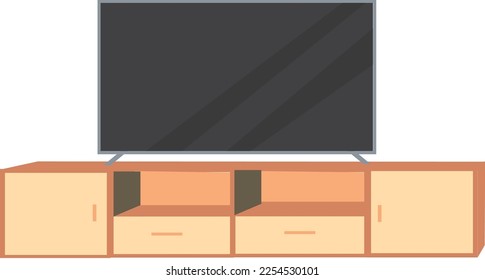 Television put on the cabinet