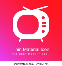 Television red and pink gradient material white icon minimal design