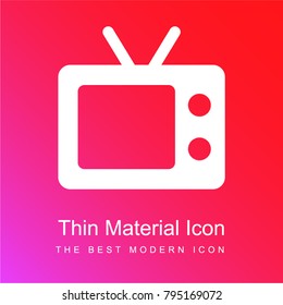 Television red and pink gradient material white icon minimal design