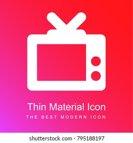 Television red and pink gradient material white icon minimal design