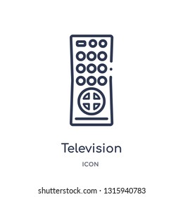 television remote control icon from technology outline collection. Thin line television remote control icon isolated on white background.
