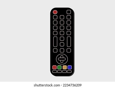 Control remoto de televisión sobre fondo blanco.en estilo de dibujo vectorial. Colorido.