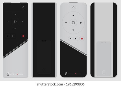 Television Remote Controller,front and back sides of TV remote control
isolated on white background,Two Remote Control Vector Icons