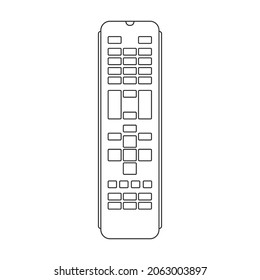 Icono de vector remoto de televisión. Icono de vector de contorno aislado en el control remoto de la televisión de fondo blanco.