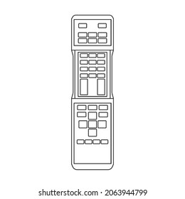 Television remote vector icon. Outline vector icon isolated on white background television remote.