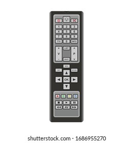 Television remote vector icon. Realistic vector icon isolated on white background television remote.