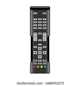 Television remote vector icon. Realistic vector icon isolated on white background television remote.