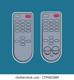 Vector remoto de televisión para icono y adhesivo