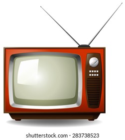 Fernsehgerät in Retro-Design mit Antenne