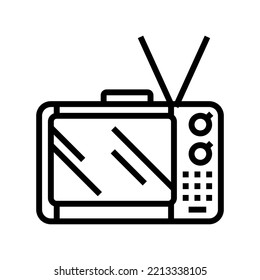 television retro device line icon vector. television retro device sign. isolated contour symbol black illustration