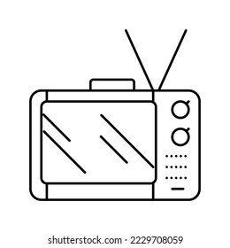 television retro device line icon vector. television retro device sign. isolated contour symbol black illustration