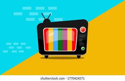 Television retro Flat design Vector