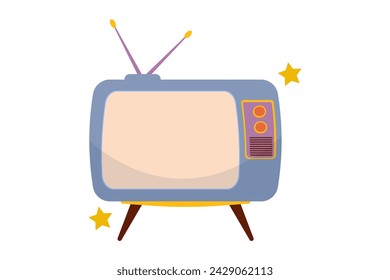 Television Retro Flat Sticker Design