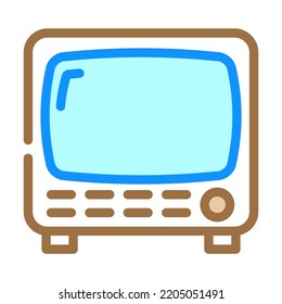 television retro gadget color icon vector. television retro gadget sign. isolated symbol illustration