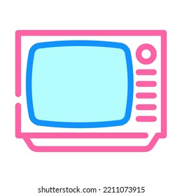 television retro gadget color icon vector. television retro gadget sign. isolated symbol illustration