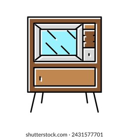 television retro gadget color icon vector. television retro gadget sign. isolated symbol illustration