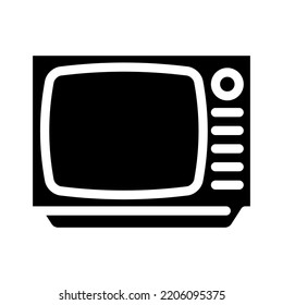 television retro gadget glyph icon vector. television retro gadget sign. isolated symbol illustration