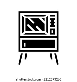 television retro gadget glyph icon vector. television retro gadget sign. isolated symbol illustration