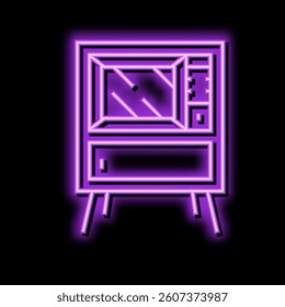 television retro gadget neon light sign vector. television retro gadget illustration